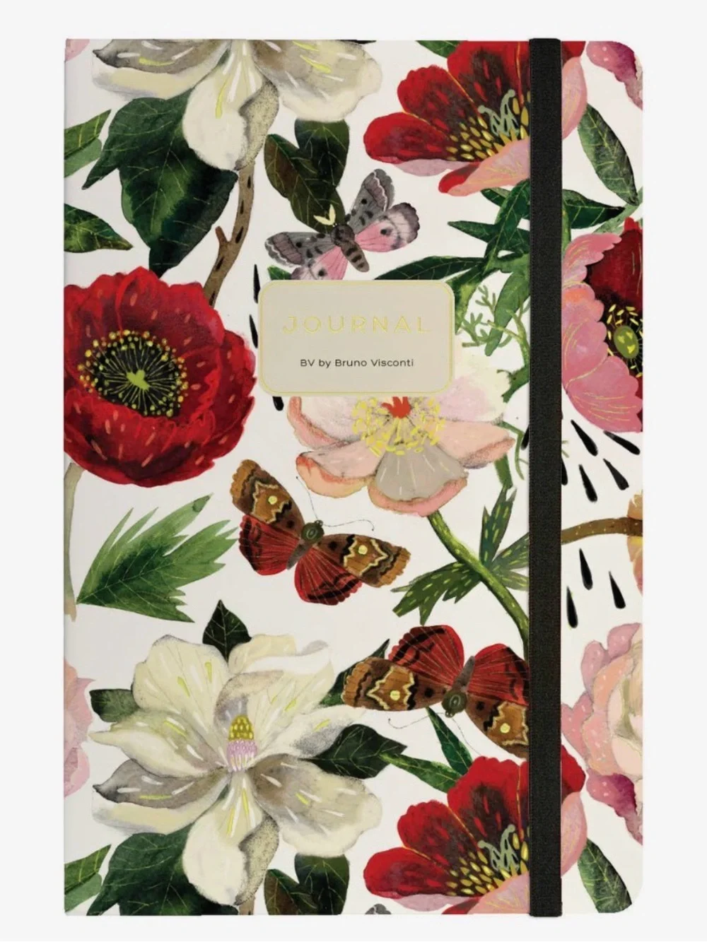 BV by Bruno Visconti Soft Touch Peonies Floral Hardcover Journal 100 Lined Pages